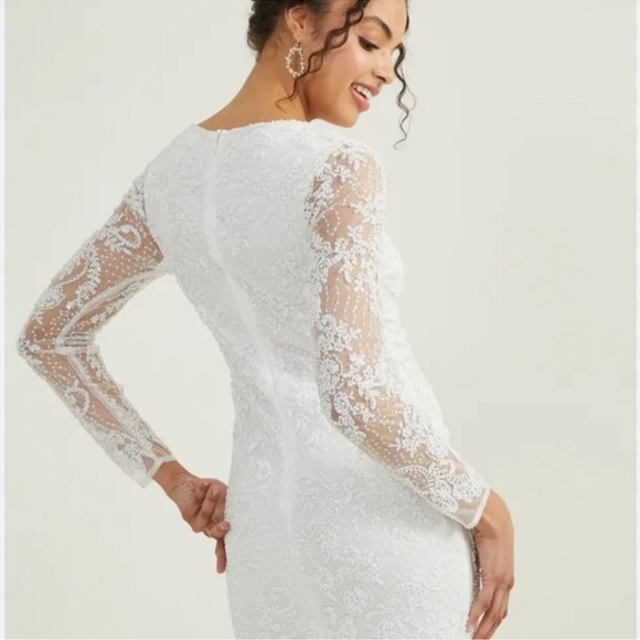 Altar’d State Long sleeve Pearl Dress | embellished | bride - Picture 4 of 5